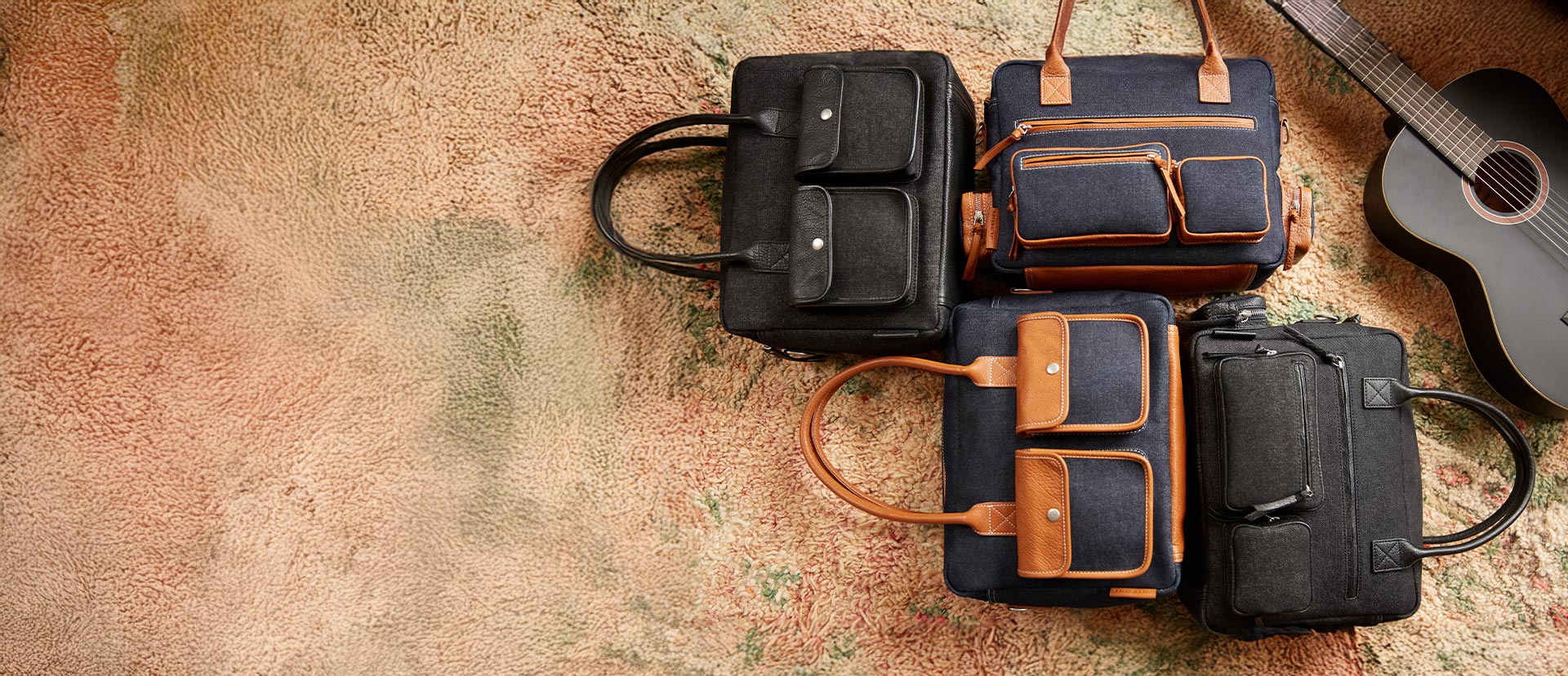 Colorful women&rsquo;s leather summer bags, orange lavender yellow
