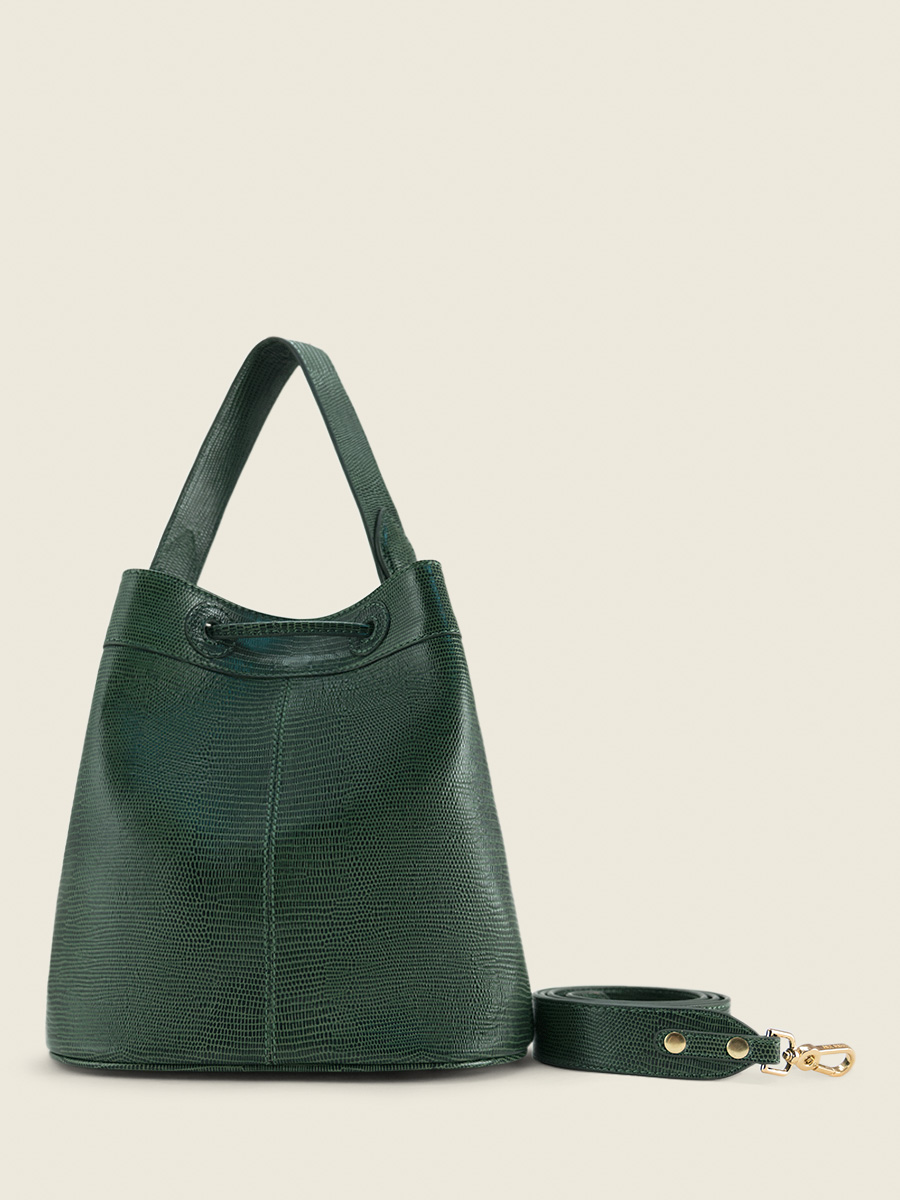 Green Leather Bucket Bag for Women Capucine 1960 Malachite PAUL MARIUS