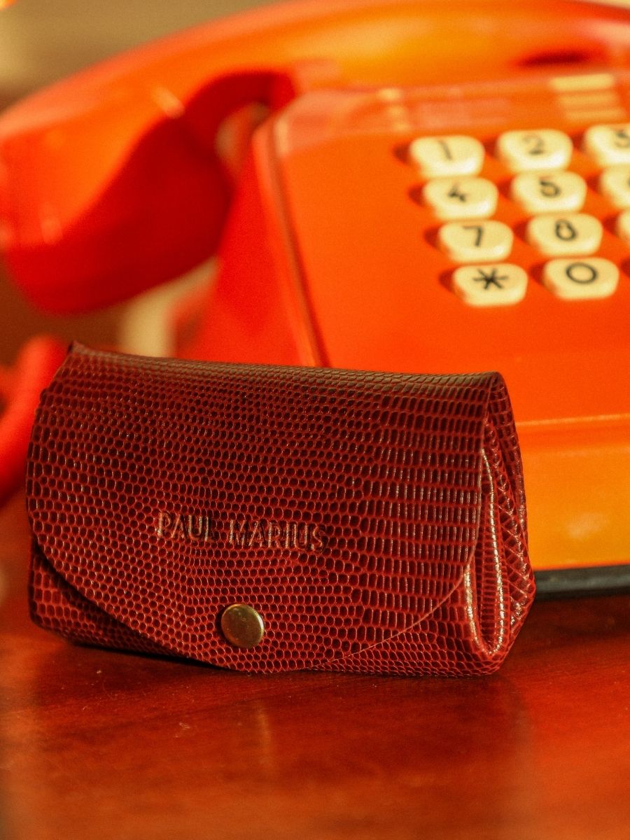 Red Leather purse for Women LeGustave 1960 Garnet PAUL MARIUS