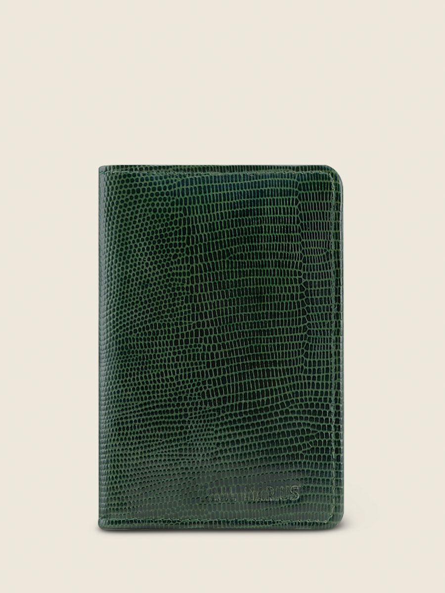 Green Leather Passport Holder for Women L tui pour passeport 1960 Malachite PAUL MARIUS
