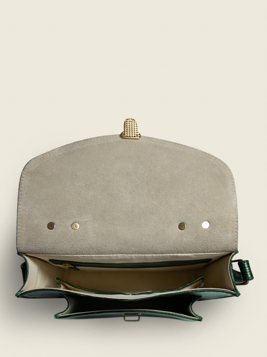 green-leather-handbag-mademoiselle-george-1960-paul-marius-inside-view-picture-w05-l-dg