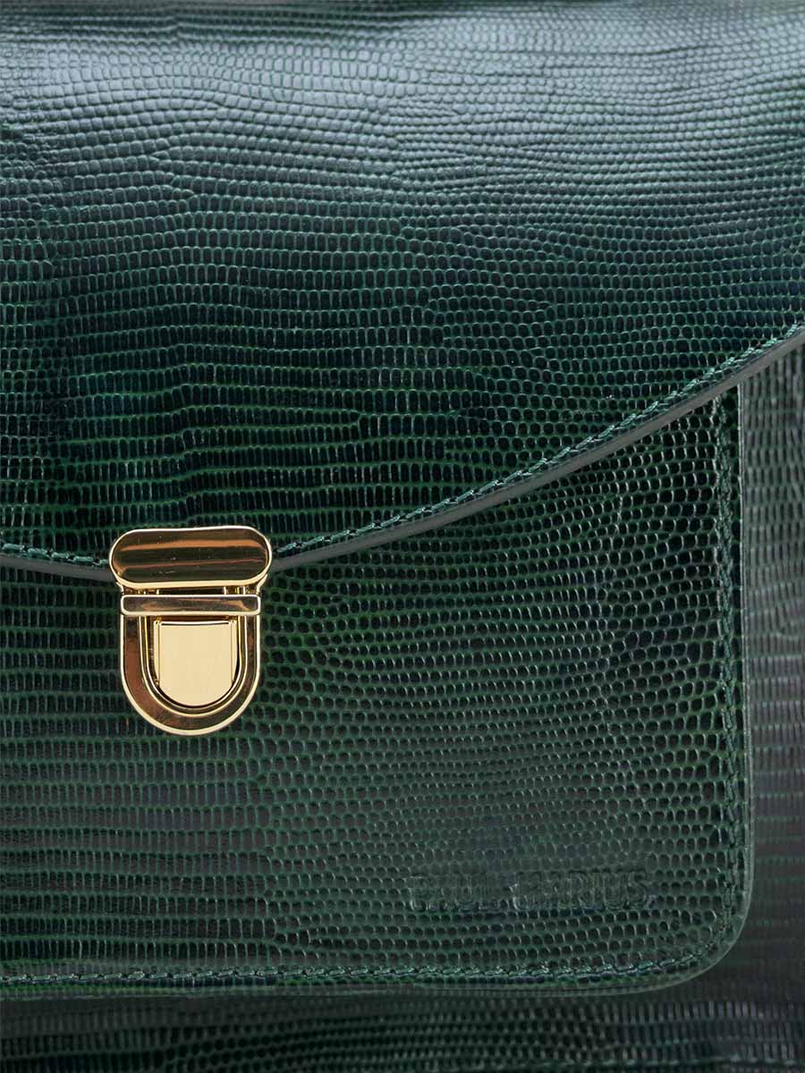 Green Leather Handbag for Women Mademoiselle George 1960 Malachite PAUL MARIUS