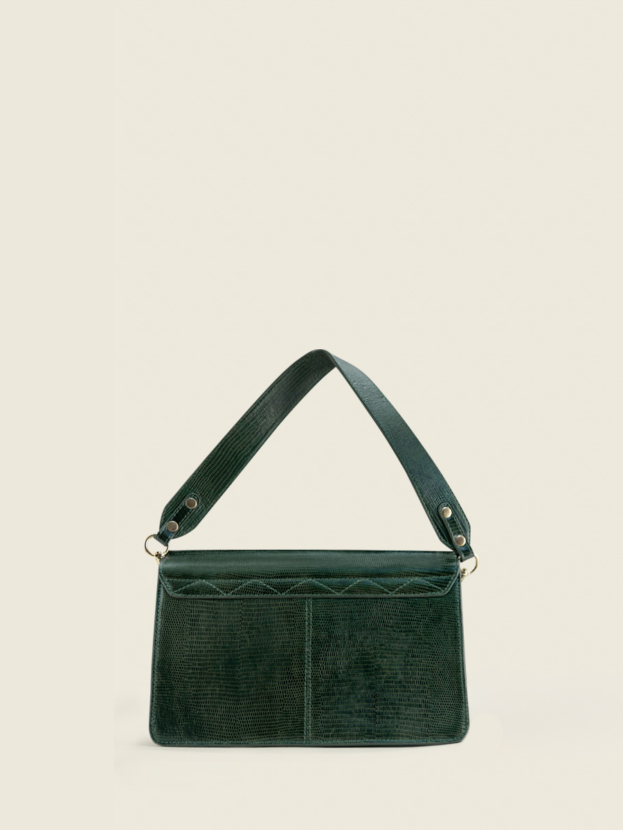 green-leather-baguette-bag-gabrielle-1960-paul-marius-back-view-picture-w42-l-dg