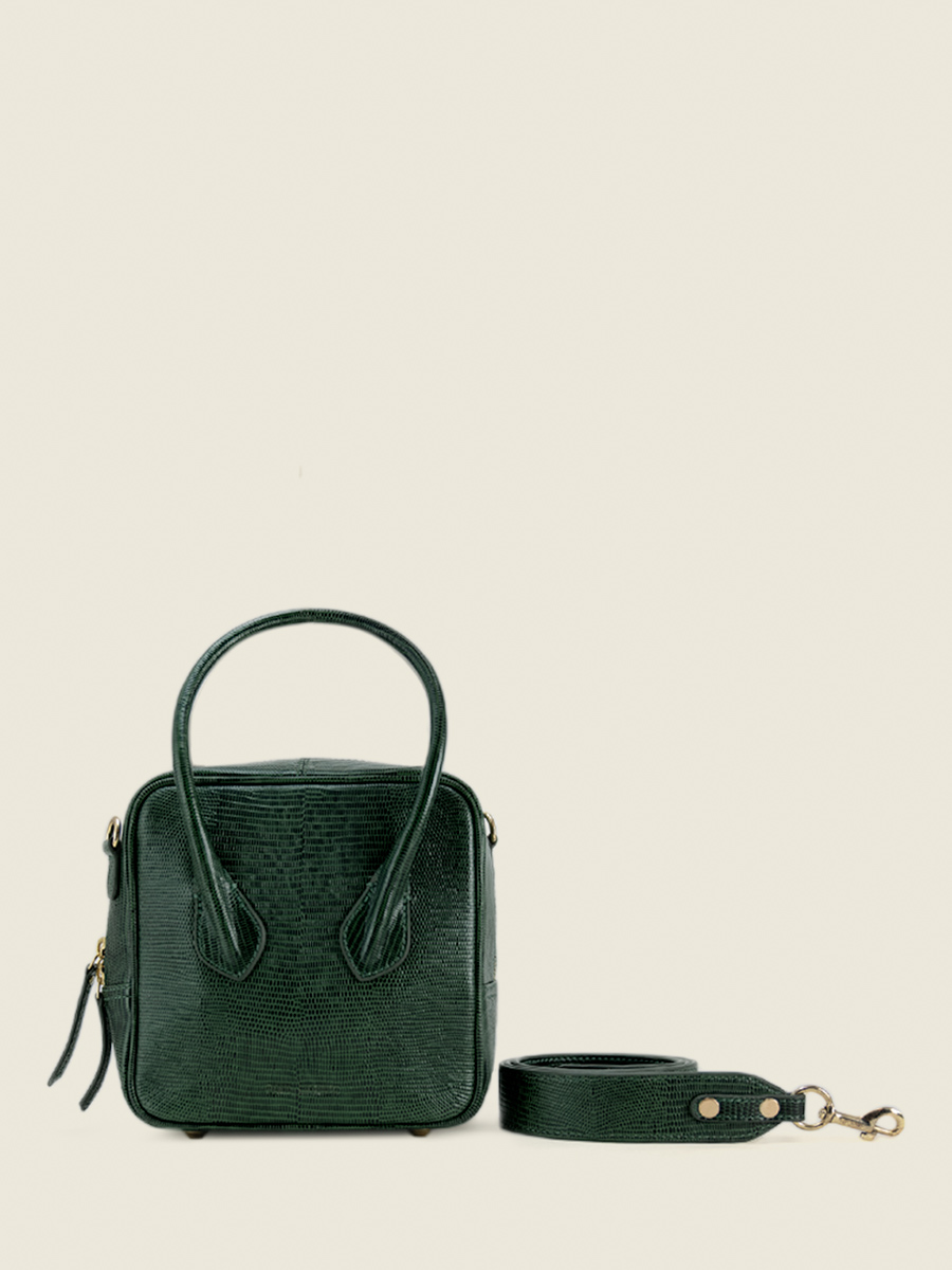 green-leather-handbag-raphaelle-1960-paul-marius-front-view-picture-w43-l-dg