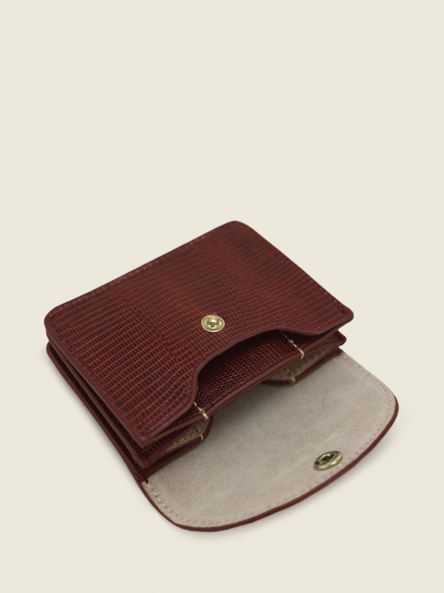 Red Leather Purse for Women Basile 1960 Garnet PAUL MARIUS