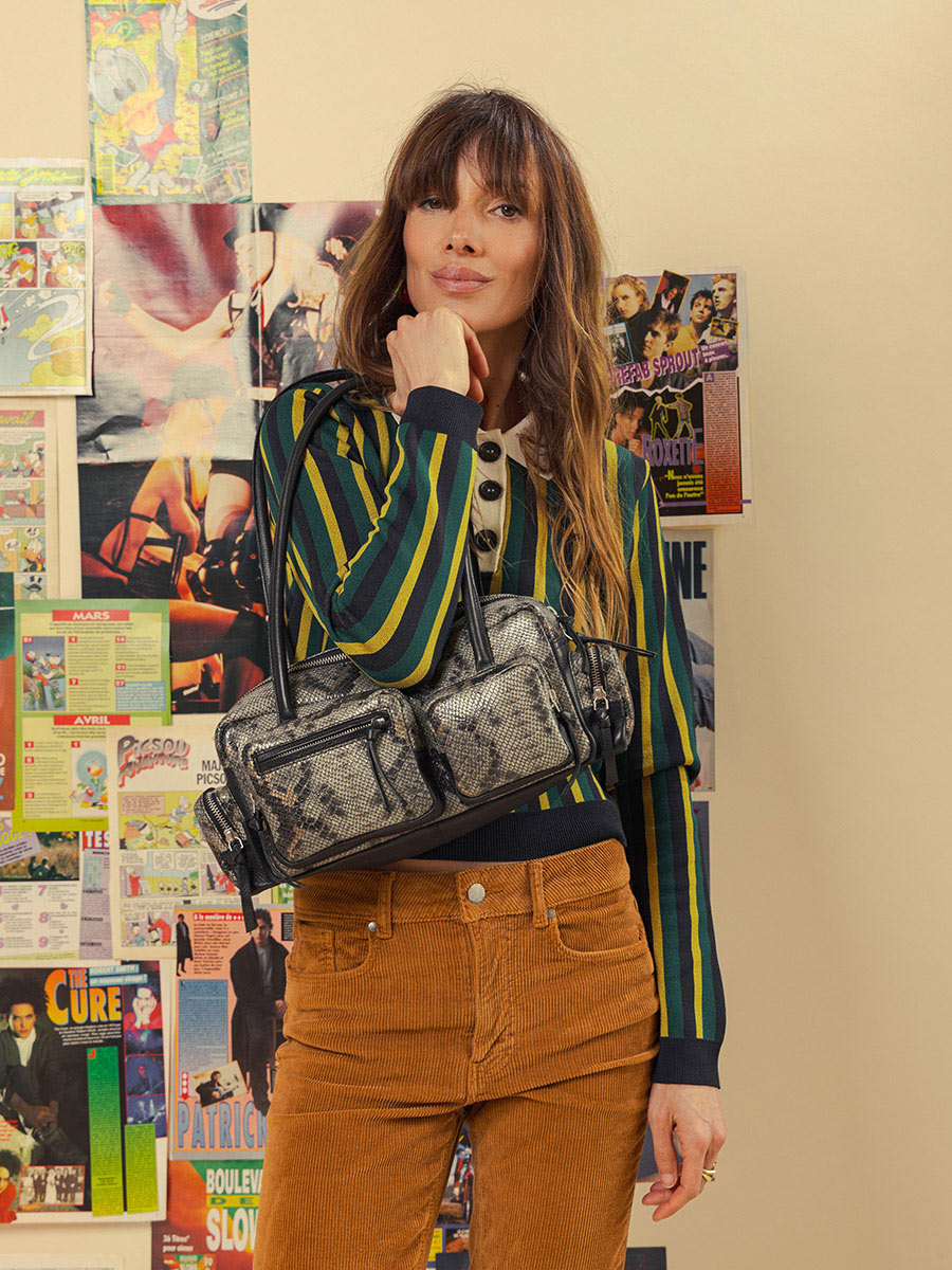multi-pockets-bag-python-grey-black-leather-lebasset-90s-python-ambient-view-w56-p-gre-b