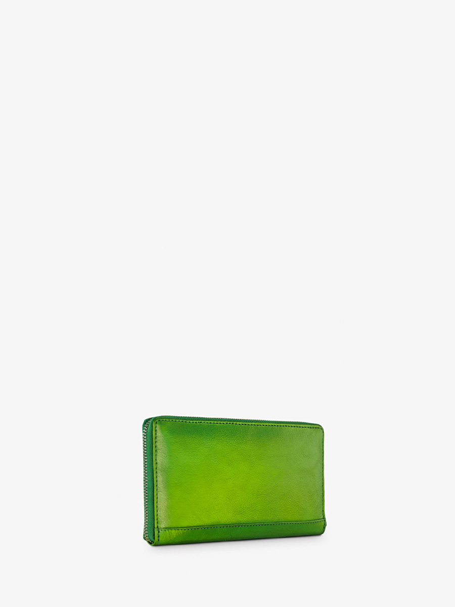 leather wallet woman Green LePortefeuille Charlotte Absinthe PAUL MARIUS