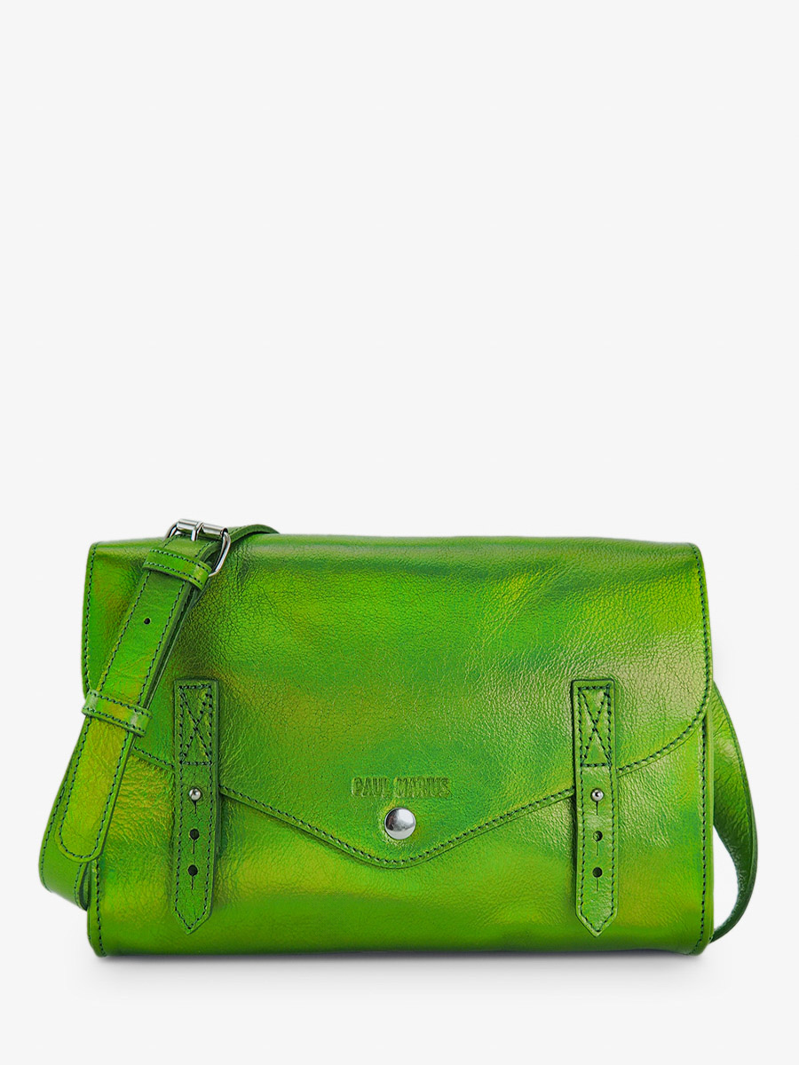 leather woman shoulder bag Green L Indispensable Absinthe PAUL MARIUS