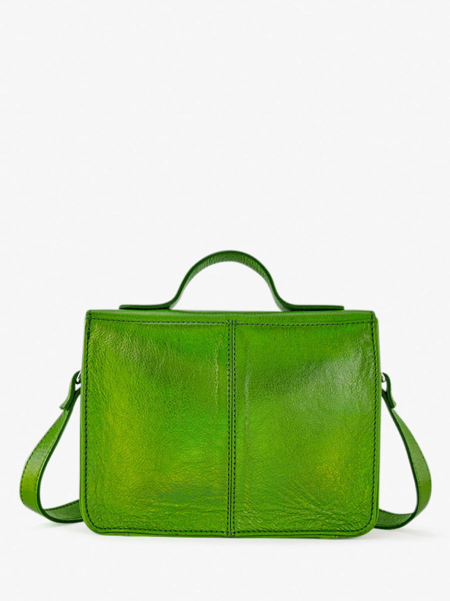 leather hand bag for woman Green Mademoiselle George Absinthe PAUL MARIUS