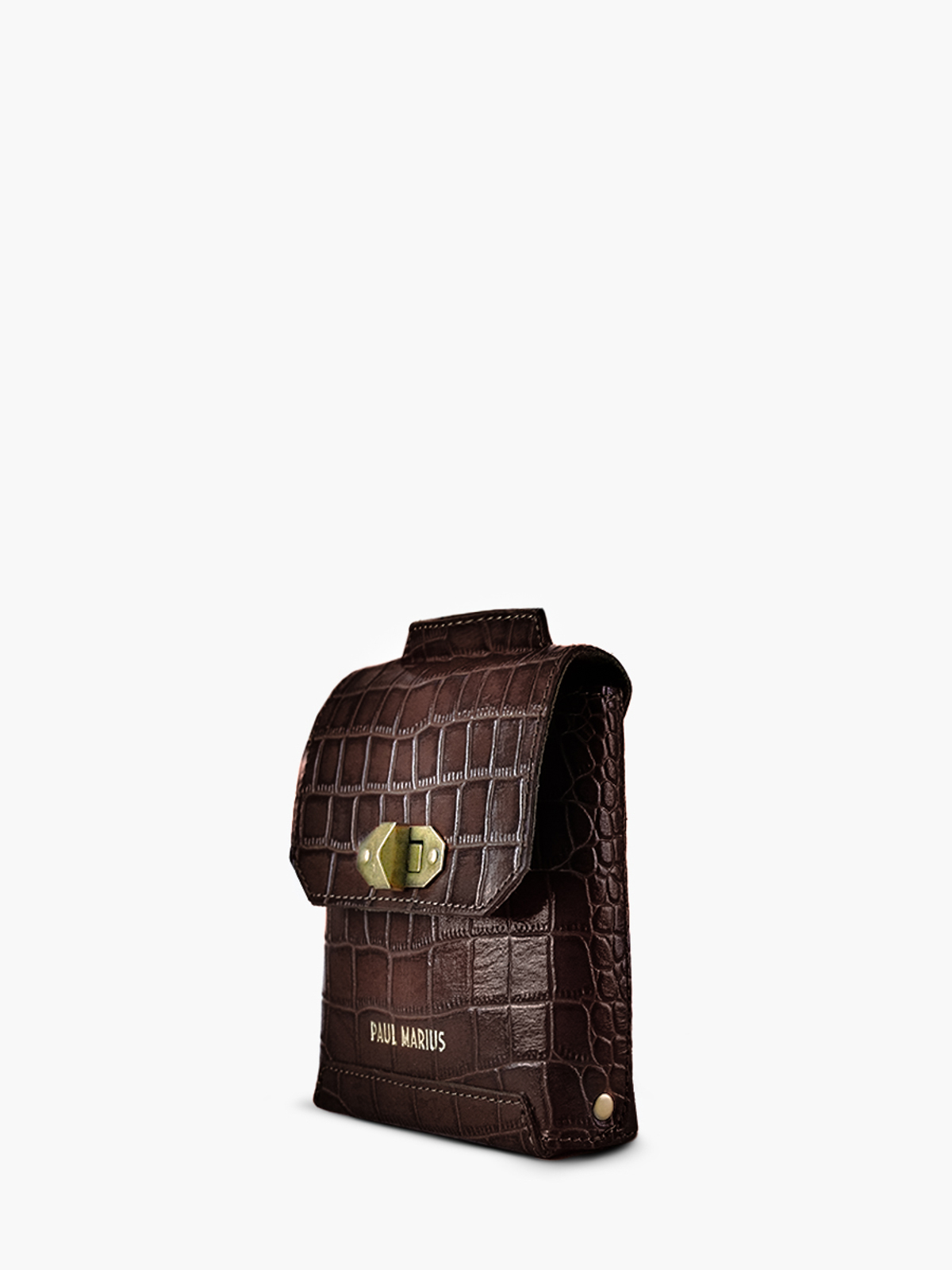 leather-phone-bag-for-woman-dark-brown-side-view-picture-agathe-alligator-tigers-eye-paul-marius-3760125357348