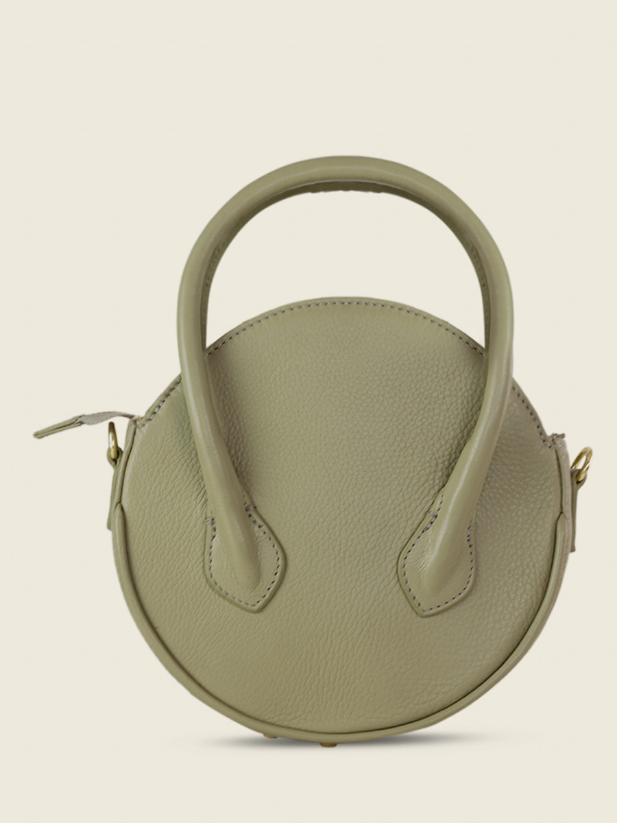 Green Leather Handbag for Women Aline Art Deco Almond PAUL MARIUS