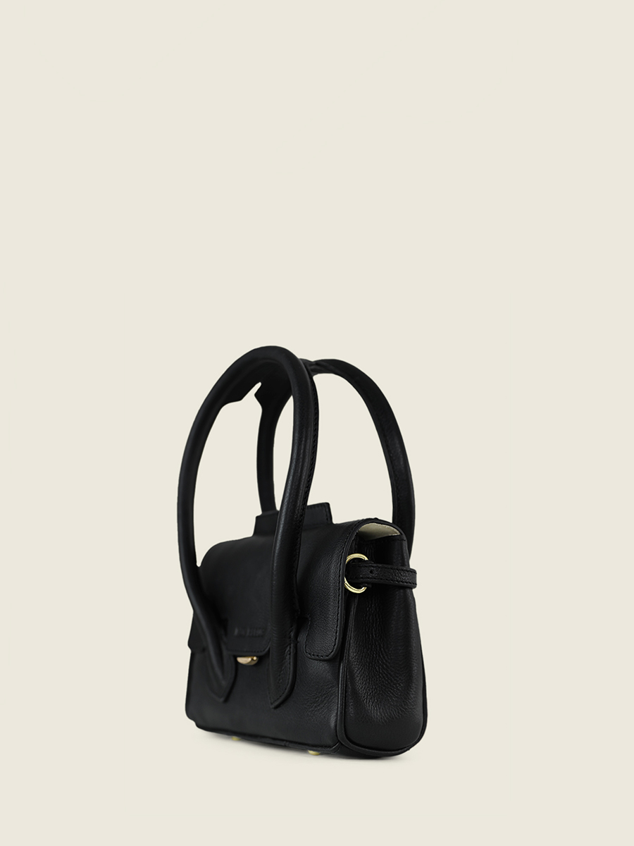 Removable Black Leather Bag Strap - LaBandoulière Art Deco Black | PAUL  MARIUS