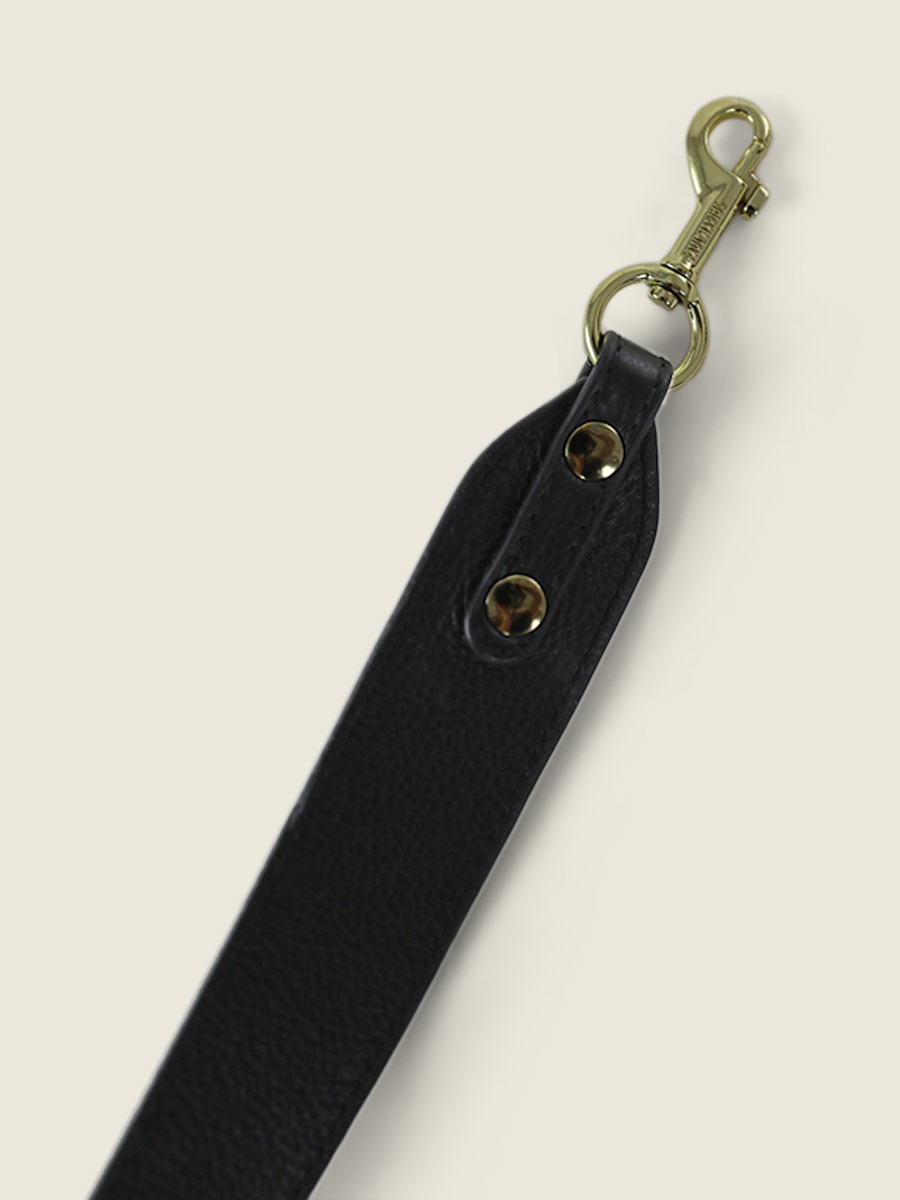 Removable Black Leather Bag Strap - LaBandoulière Art Deco Black