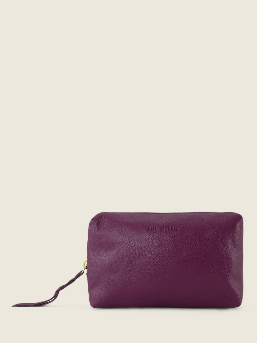 Purple Leather Makeup Bag Adele Art Deco Zinzolin PAUL MARIUS