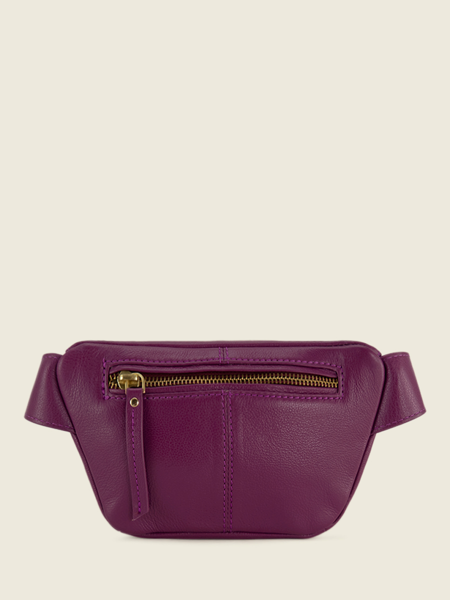 Mini Purple Leather Fanny Pack - LaBanane XS Art Deco Zinzolin
