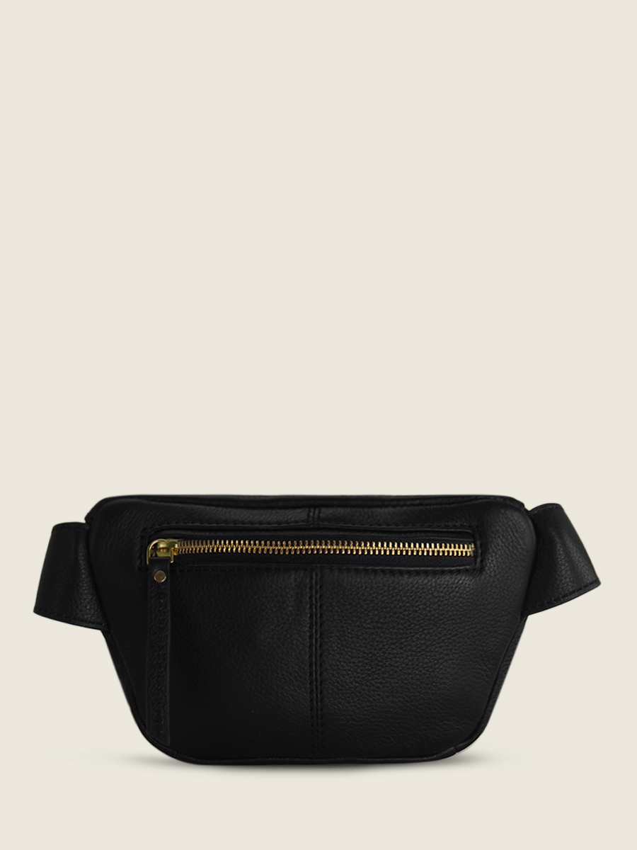 Mini Black Leather Fanny Pack - LaBanane Art XS Deco Black