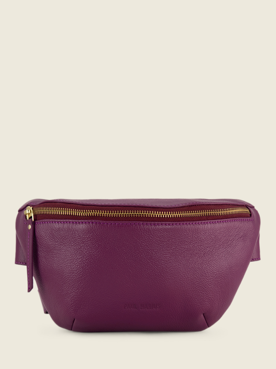 Purple Leather Fanny Pack LaBanane Art Deco Zinzolin PAUL MARIUS
