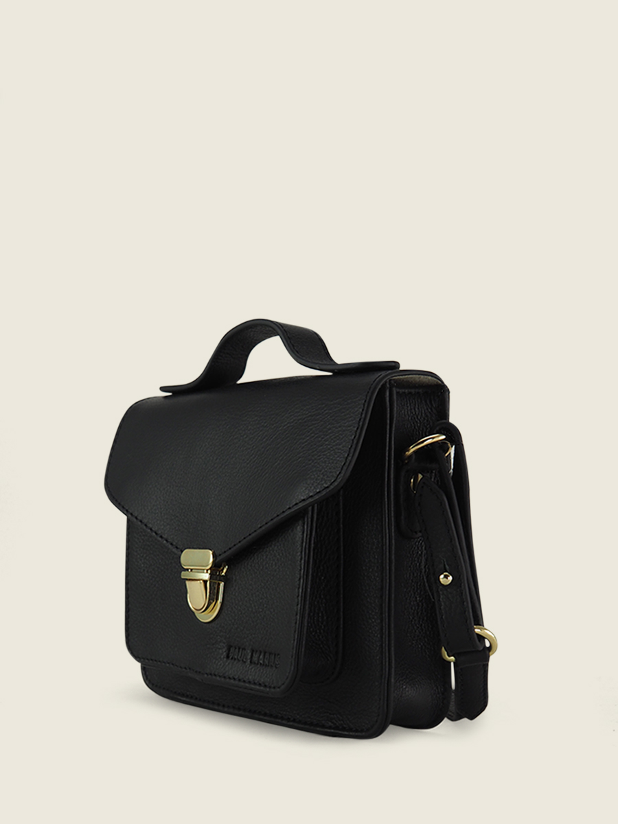 Mini Black Leather Cross-Body Bag for Women - Mademoiselle George XS ...