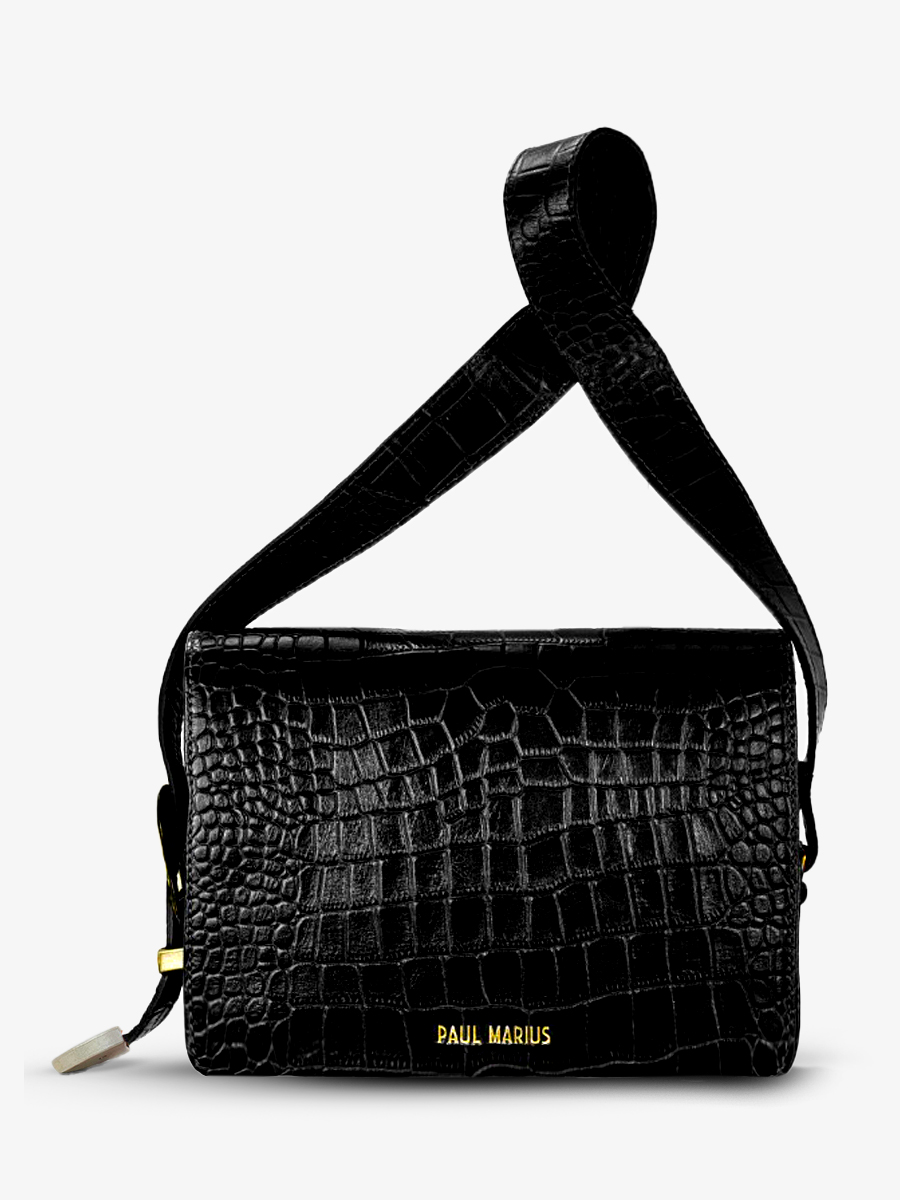 leather-baguette-bag-for-woman-black-front-view-picture-lebaguette-alligator-jet-black-paul-marius-3760125357515