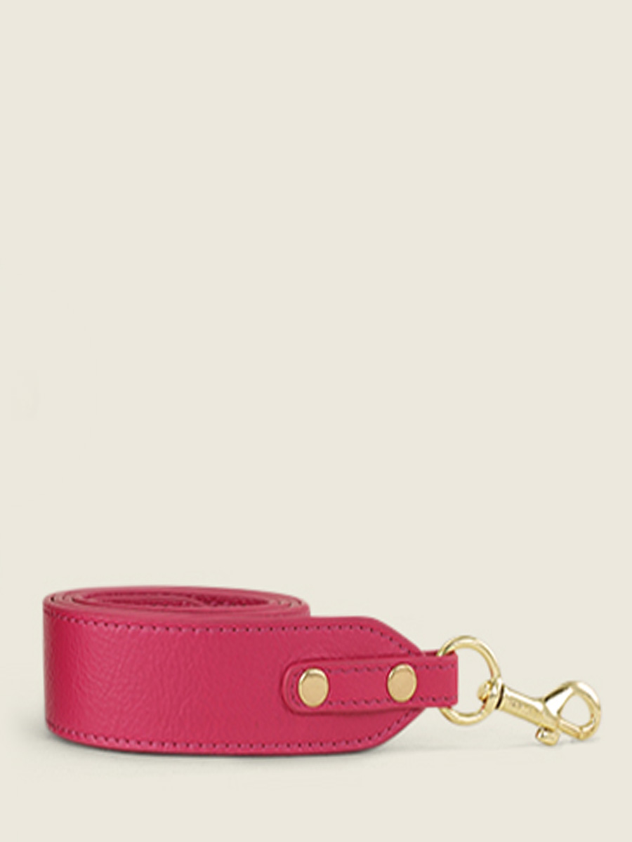 pink-leather-shoulder-strap-labandouliere-sorbet-raspberry-paul-marius-front-view-picture-ss01-sb-pi