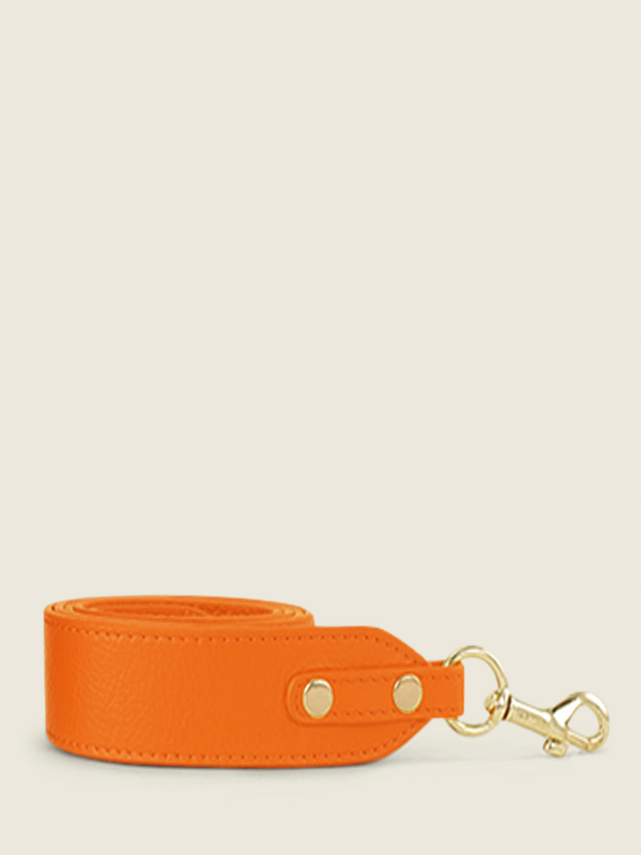 orange-leather-shoulder-strap-labandouliere-sorbet-mango-paul-marius-front-view-picture-ss01-sb-o