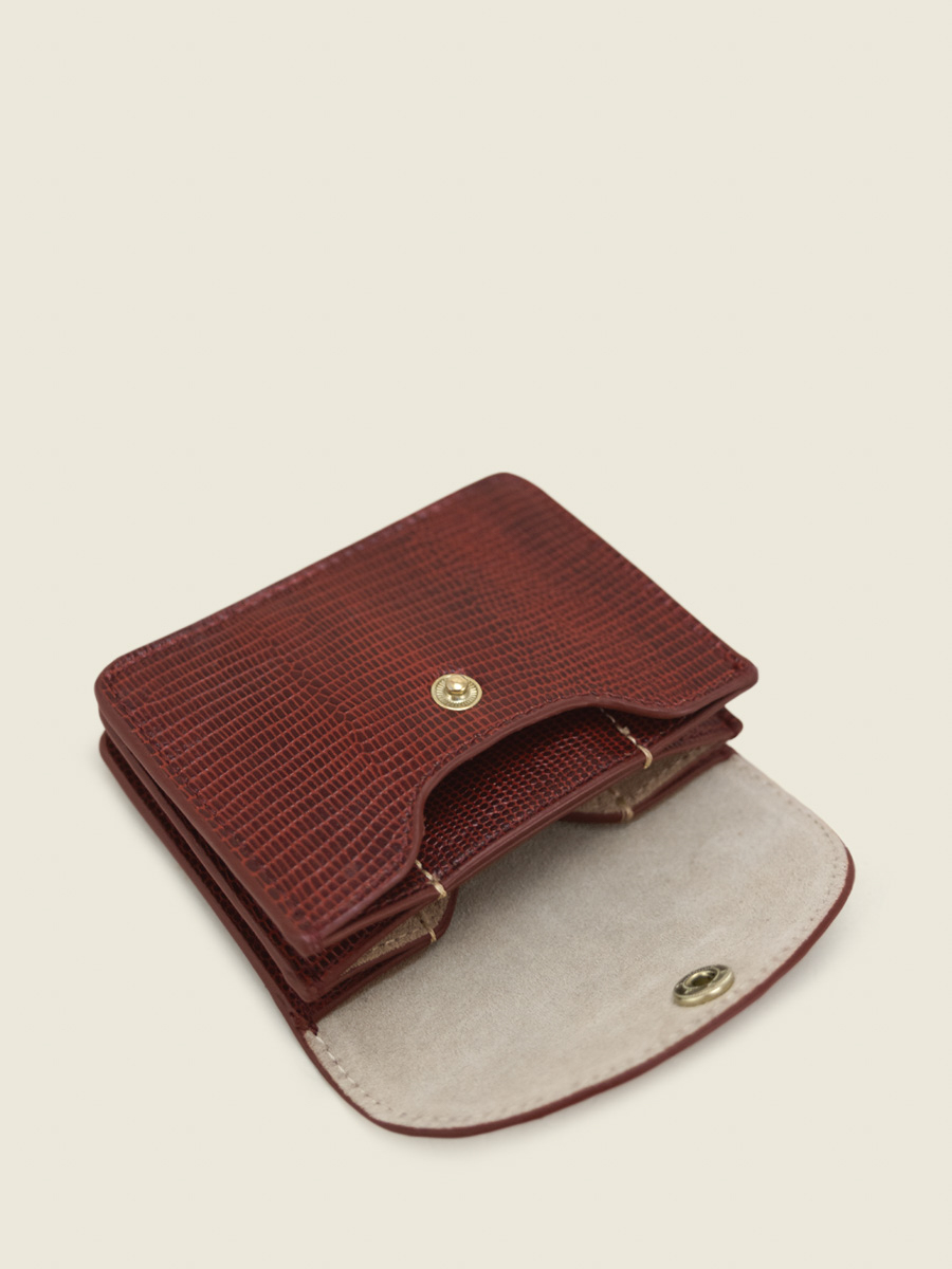 Red Leather Purse for Women Basile 1960 Garnet PAUL MARIUS