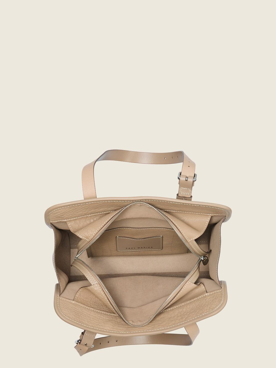Taupe-leather-handbag-lecabas-women-inside-view-w81m-bei