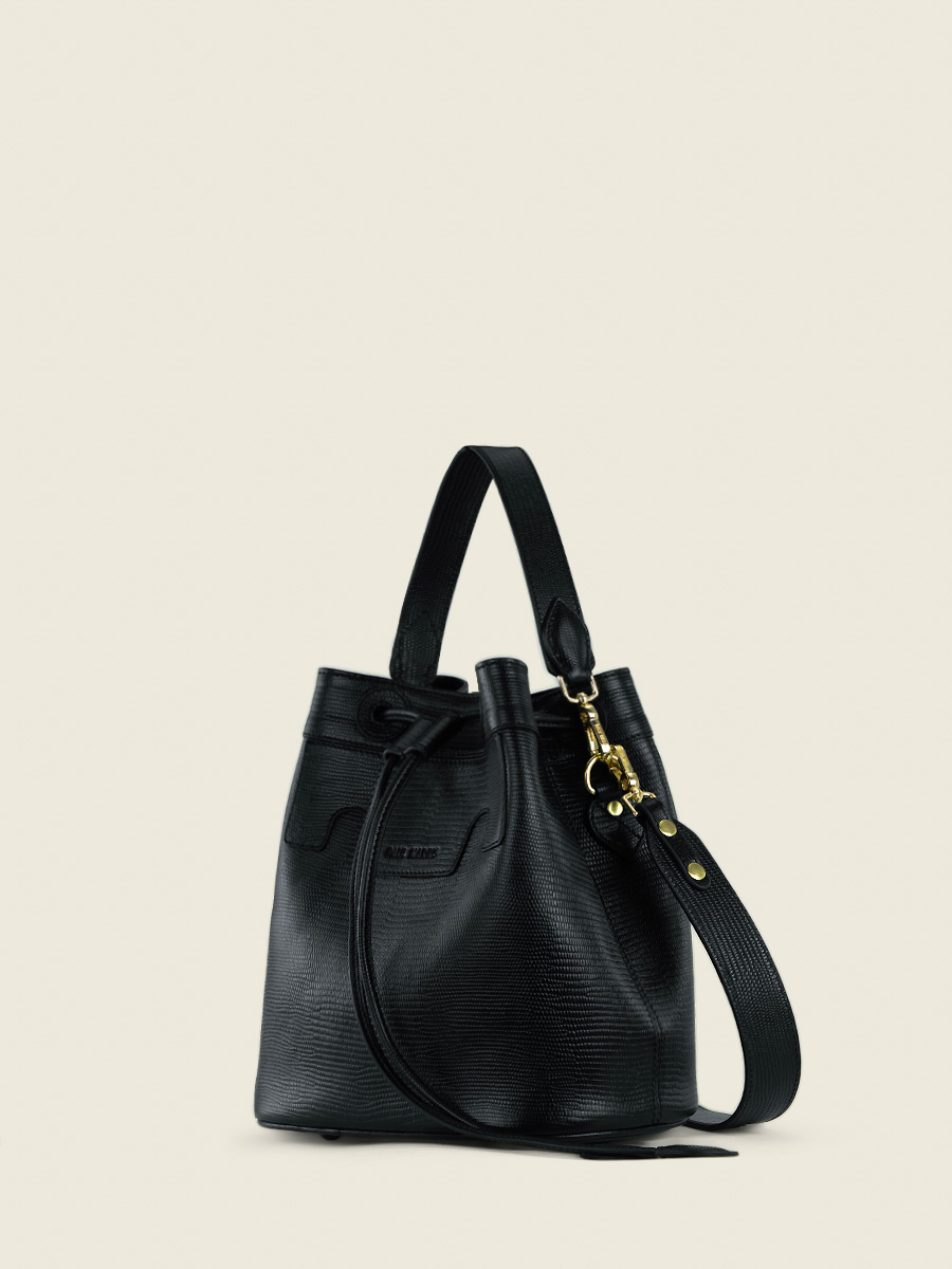 jet-black-leather-bucket-bag-capucine-1960-paul-marius-side-view-picture-w39-l-b