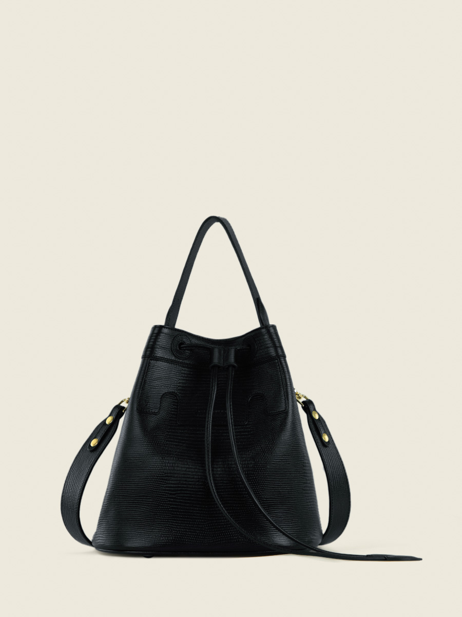 jet-black-leather-bucket-bag-capucine-1960-paul-marius-front-view-picture-w39-l-b