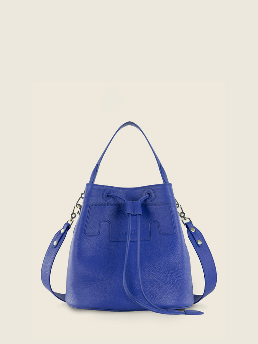 Blue Leather Bucket Bag for Women Capucine Azur Royal Blue PAUL MARIUS