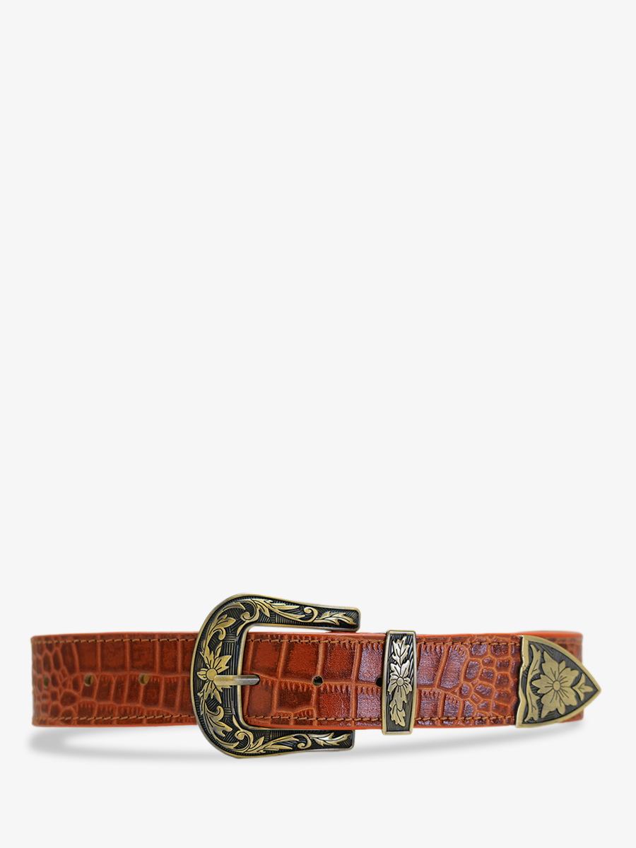 leather-belt-for-woman-brown-side-view-picture-laceinture-wetsern-alligator-amber-paul-marius-3760125357201