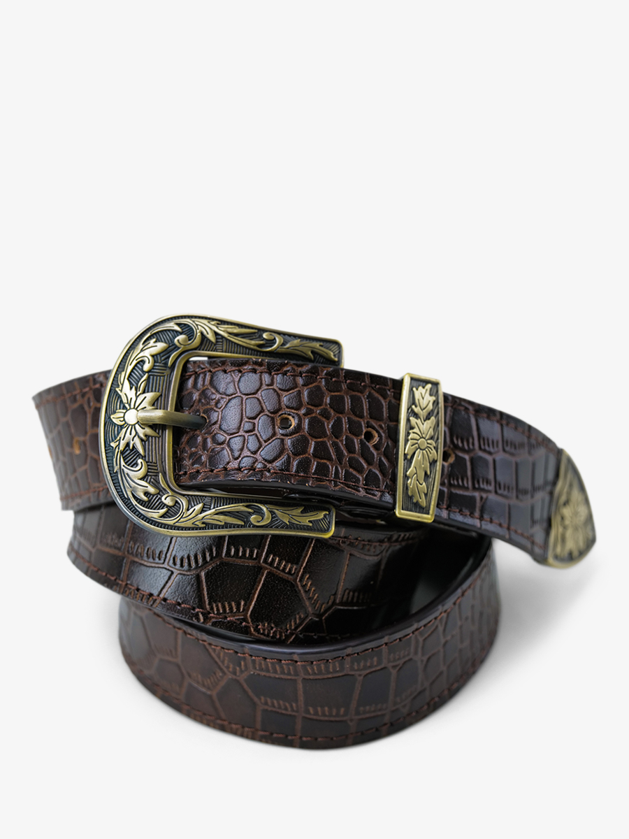 leather-belt-for-woman-dark-brown-front-view-picture-laceinture-wetsern-alligator-tigers-eye-paul-marius-3760125357393