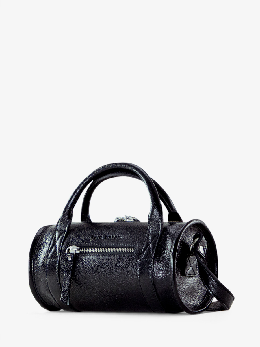 Shimmering Black Leather Bowling Bag Women Charlie Eclipse PAUL MARIUS