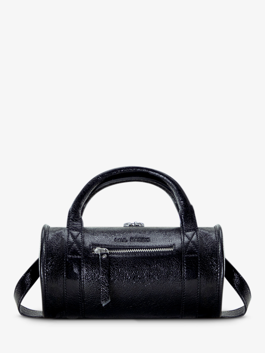 Shimmering Black Leather Bowling Bag Women Charlie Eclipse PAUL MARIUS