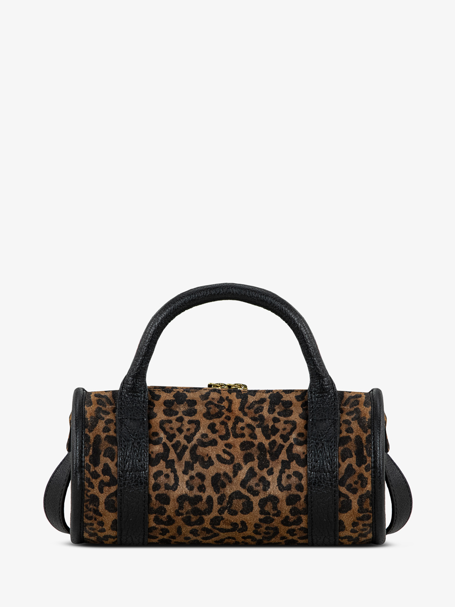 Leopard Black Leather Bowling Bag Women Charlie Leopard Black PAUL MARIUS