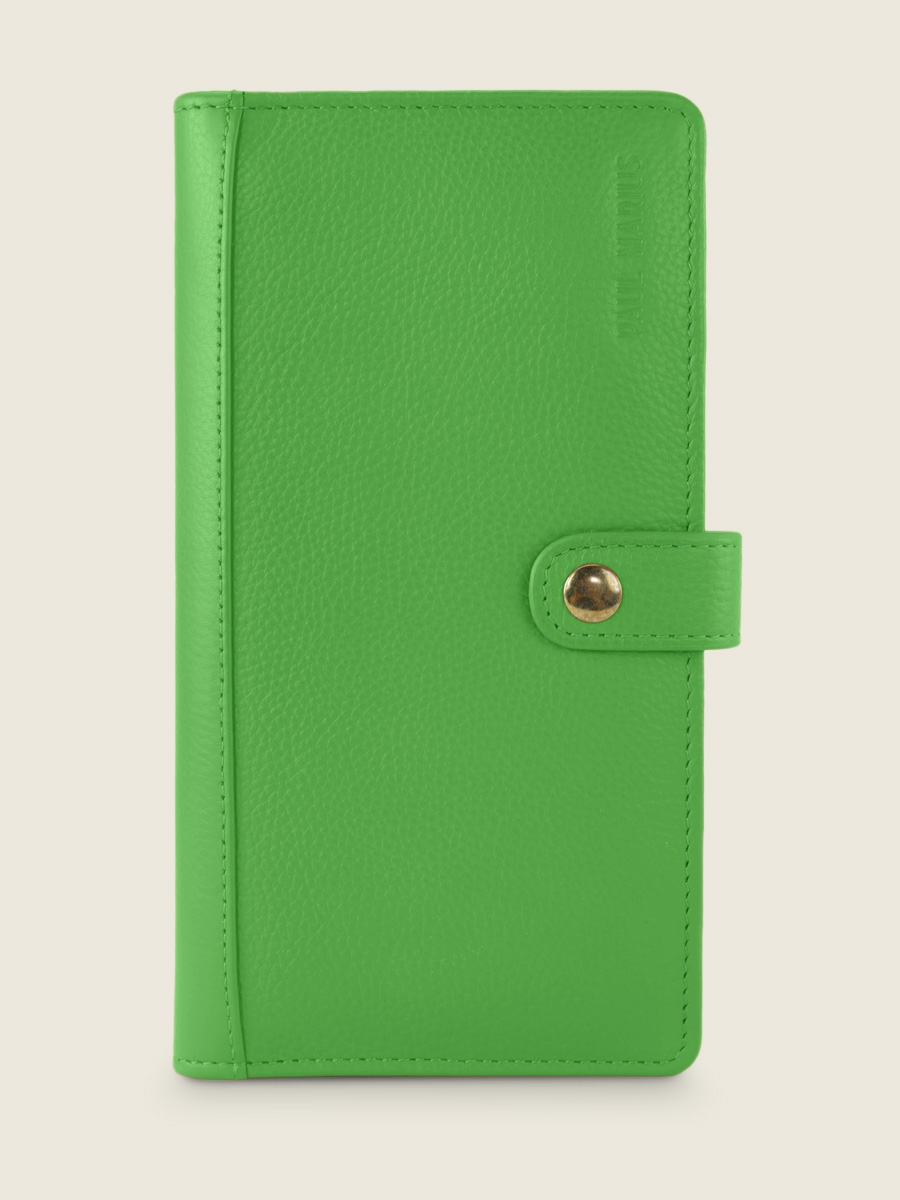 green-leather-wallet-leportefeuille-charlotte-n2-sorbet-kiwi-paul-marius-front-view-picture-m67-sb-gr