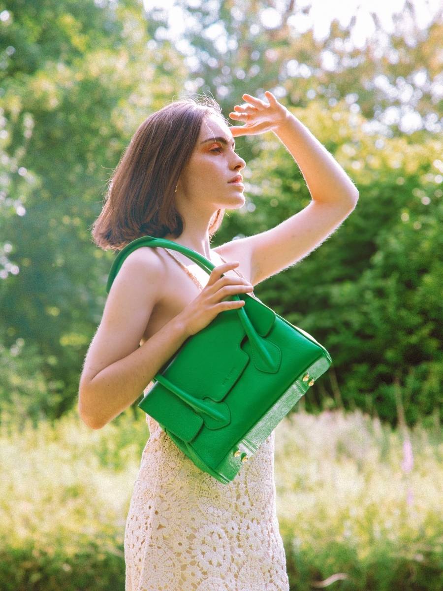Green Leather Handbag for Women Colette S Sorbet Kiwi PAUL MARIUS