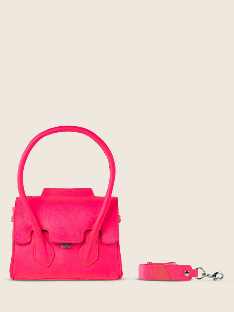 pink-leather-mini-handbag-colette-xs-neon-paul-marius-front-view-picture-w28xs-ne-pi