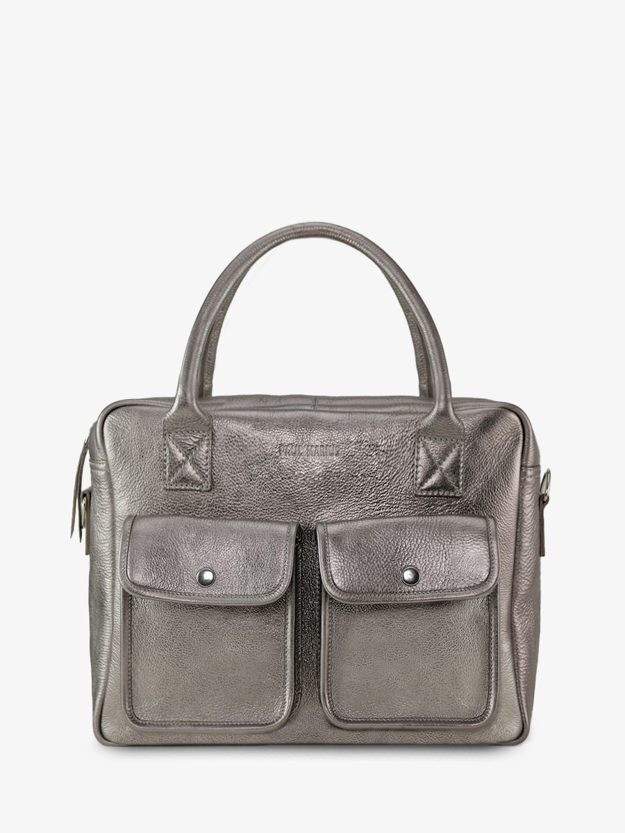 Silver Leather Shoulder Bag Women LeDandy Steel PAUL MARIUS