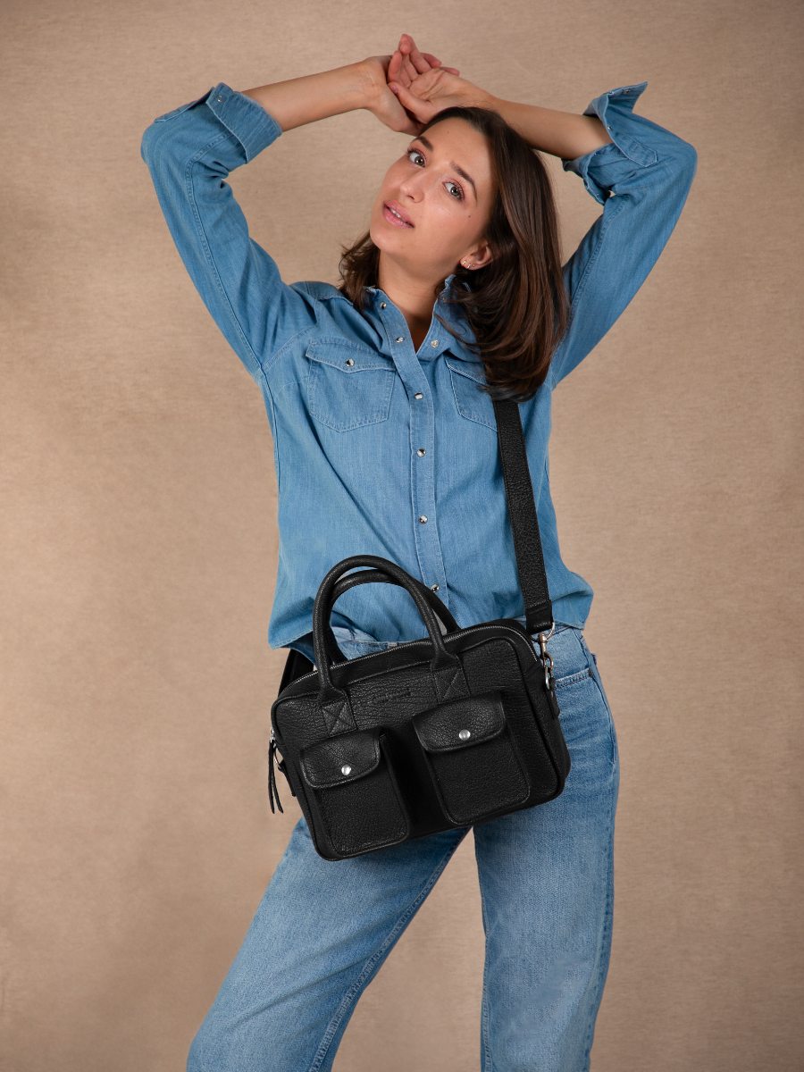 Black Leather Handbag for Women LeDandy S Black PAUL MARIUS