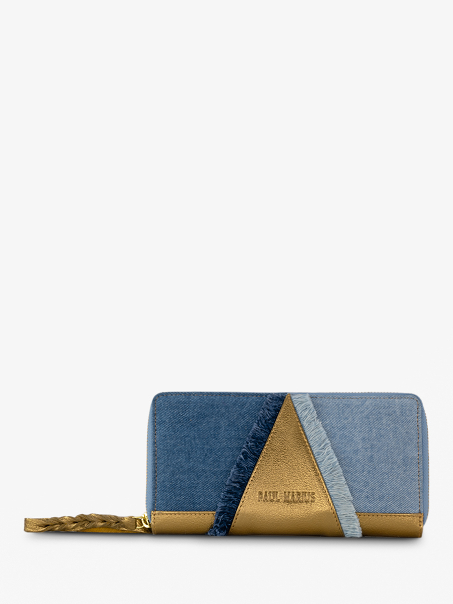 Denim and Leather Wallet Women - LePortefeuille Charlotte Denim