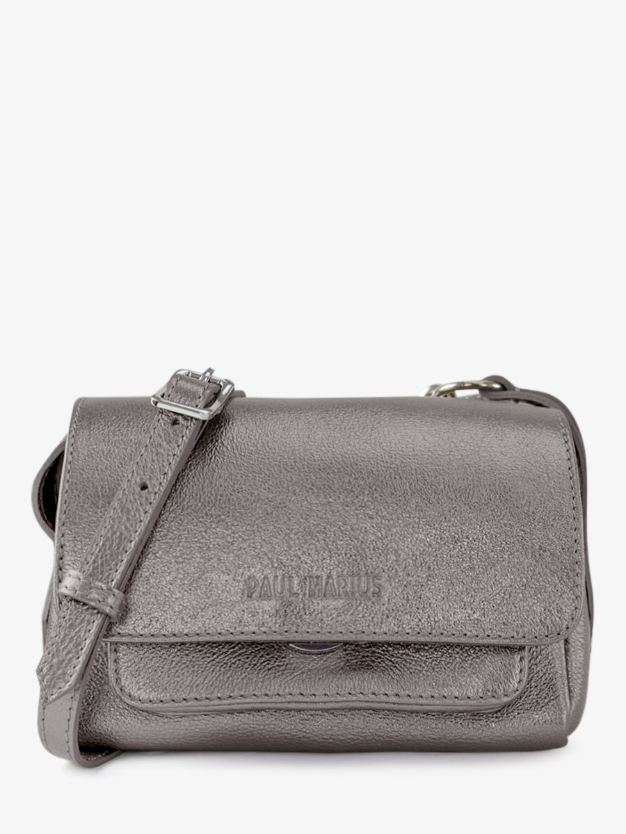 Silver Metallic Leather Mini Cross body Bag for Women Diane XS