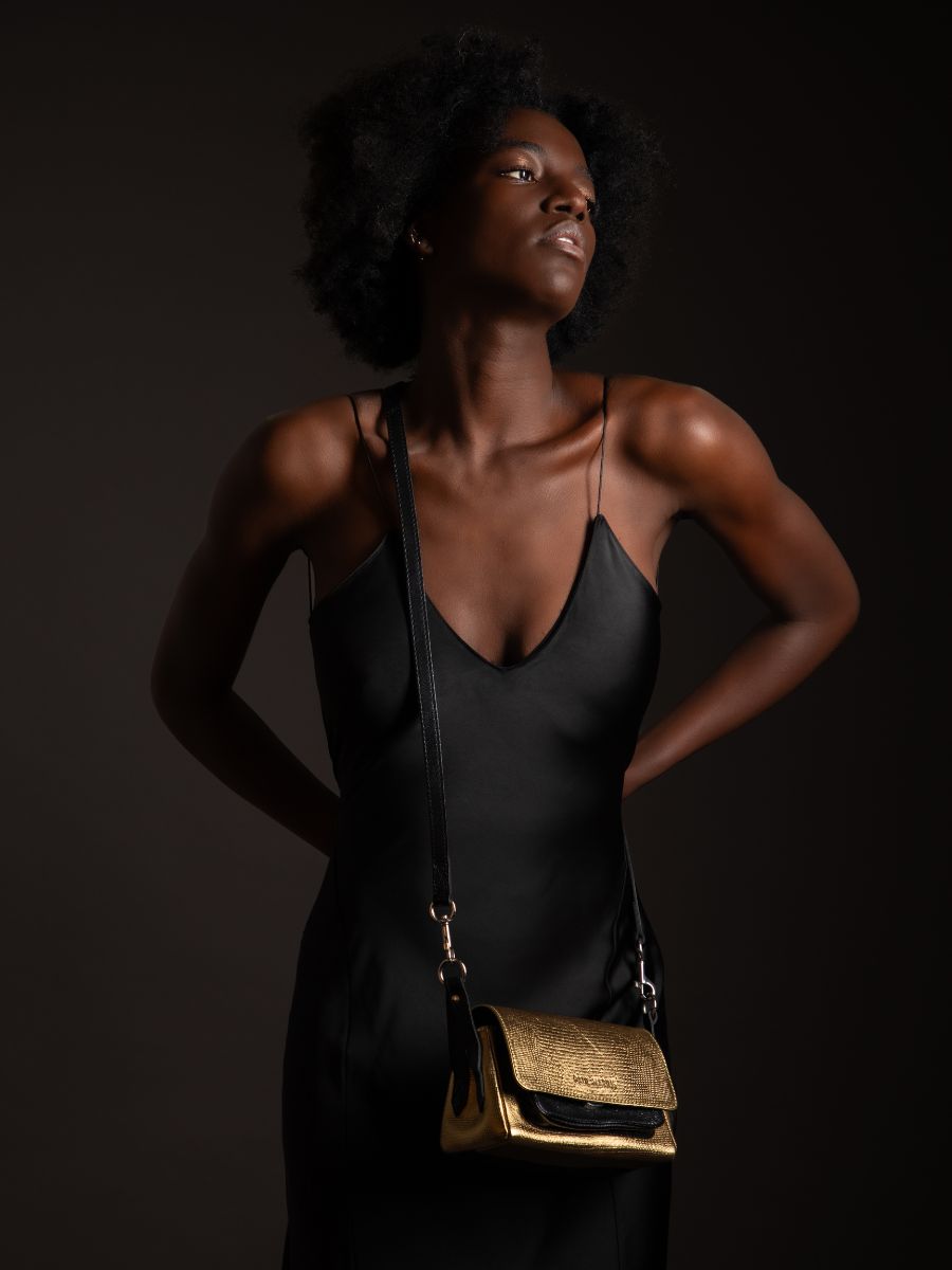 Sac paul marius noir et or clearance
