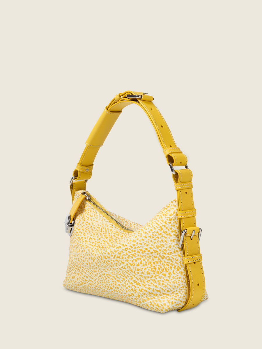 Yellow leather baguette bag Elliott Baguette - Citronnade back view