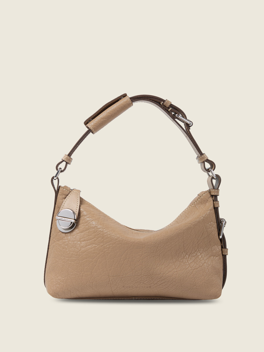 elliott-taupe-leather-baguette-bag-women-front-view-w73m-bei
