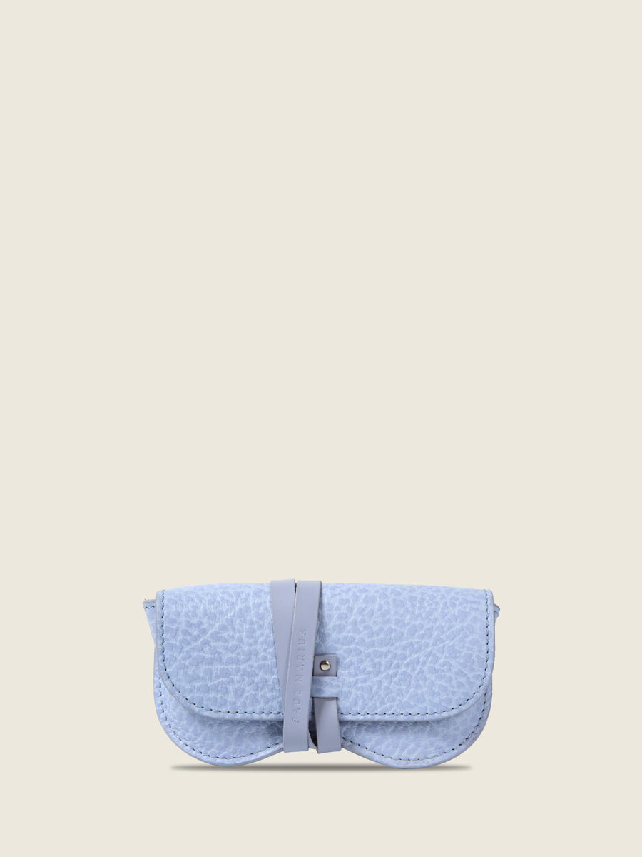 Purple leather glasses case L'Étui à Lunettes - Lavende front view