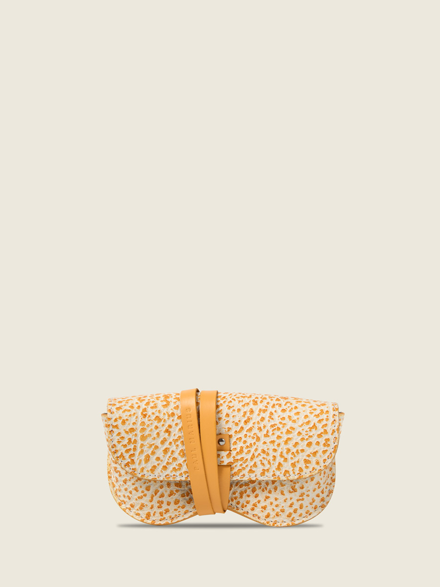 Yellow leather glasses case L'Étui à Lunettes - Citronnade focus material photo