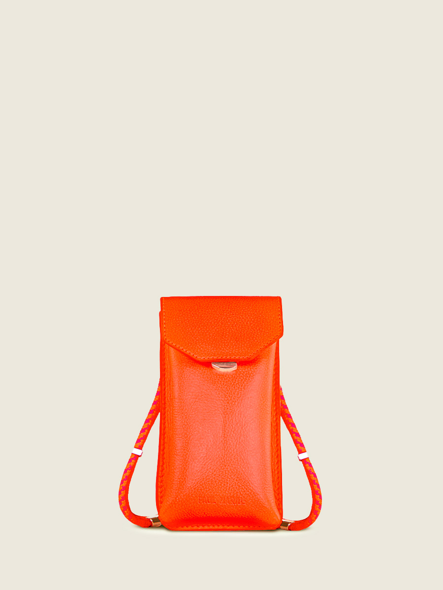 orange-leather-phone-bag-eva-neon-orange-paul-marius-front-view-picture-m71-ne-o