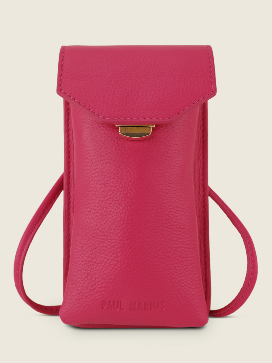 pink-leather-phone-bag-eva-sorbet-raspberry-paul-marius-front-view-picture-m71-sb-pi