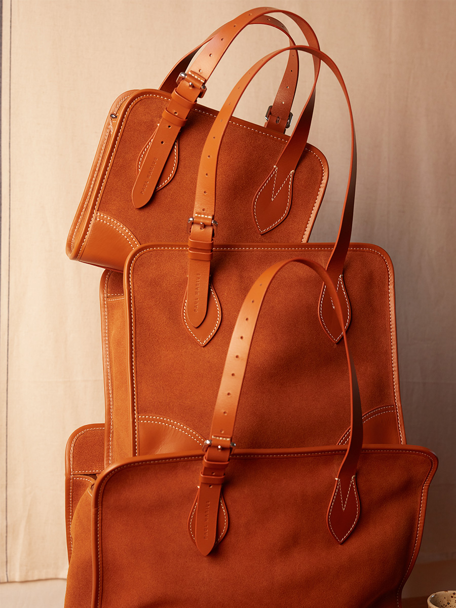  Suede tote bag LeCabas  - Brick  ambient view